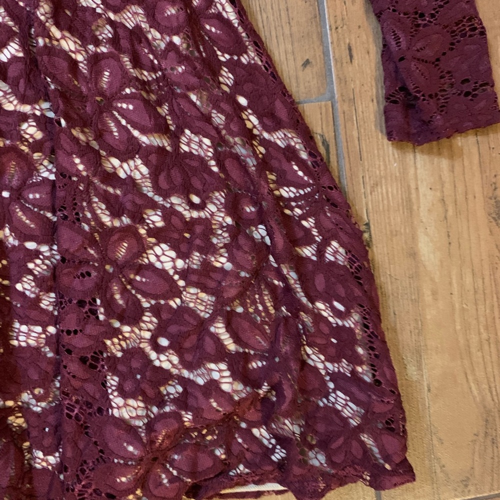 Laced Maroon Dress - Picture 5 of 6